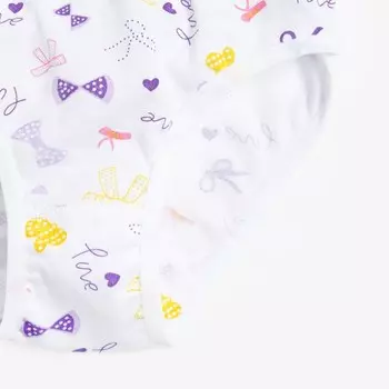 Трусы для девочки, цвет белый/ бантики, (рост 116 см)