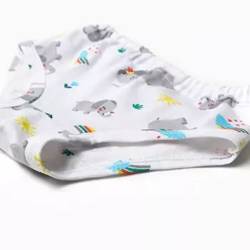 Трусы для девочки, цвет белый/слоники, рост 68-74 см