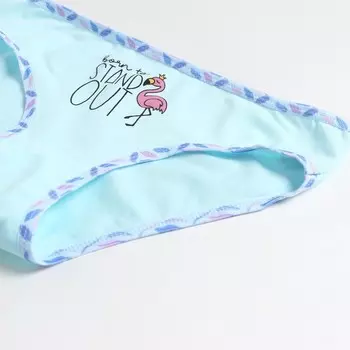 Трусы для девочки, цвет мята/фламинго рост 122-128 см