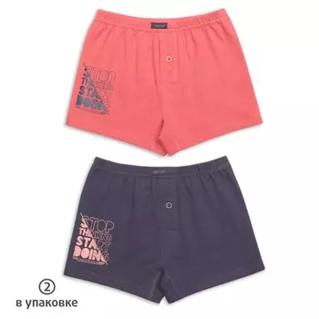 Трусы для мальчиков, рост 98 см, цвет терракотовый/темно-серый 2 шт.