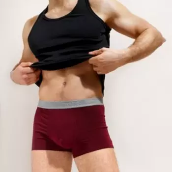 Трусы мужские боксеры, цвет бордовый, размер 48 (М)