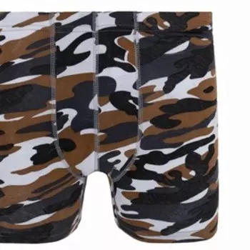Трусы мужские боксеры, цвет коричневый/камуфляж, размер 50