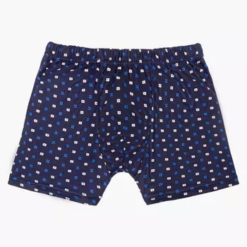 Трусы мужские боксеры, цвет синий/квадраты, размер 46