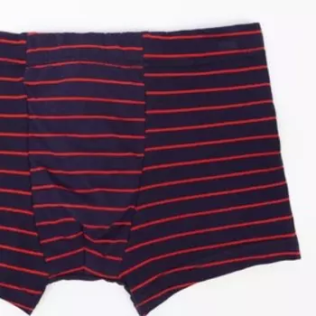 Трусы мужские боксеры, цвет темно-синий с красной полоской, размер 56