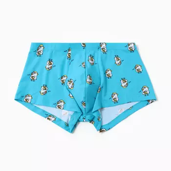 Трусы мужские боксеры "Гуси", цвет голубой, р-р 56 (3XL)