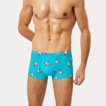 Трусы мужские боксеры «Гуси», цвет голубой, размер 48 (M)