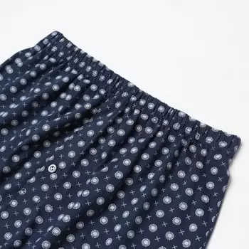 Трусы мужские боксеры с пуговицей, цвет тёмно-синий/принт, размер 48