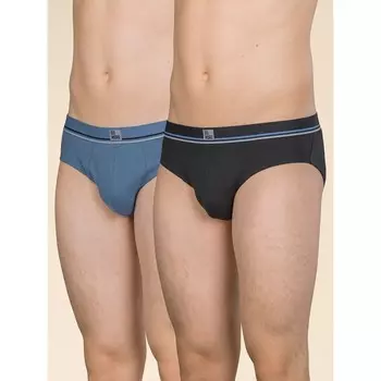 Трусы мужские, размер XXL, цвет джинс, чёрный, 2 шт