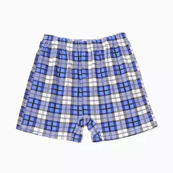 Трусы мужские свободные с пуговицей, цвет сине-белый/клетка, размер 46