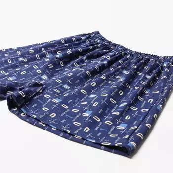 Трусы мужские свободные с пуговицей, цвет тёмно-синий/подковы, размер 50