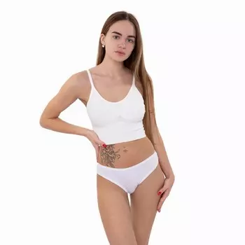 Трусы женские бразильяна, цвет белый, размер 48