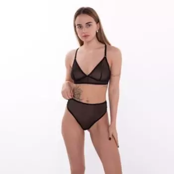 Трусы женские бразильяна, цвет чёрный, размер 48