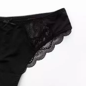 Трусы женские бразильяна KAFTAN кружевные "Lina", размер S, цвет чёрный