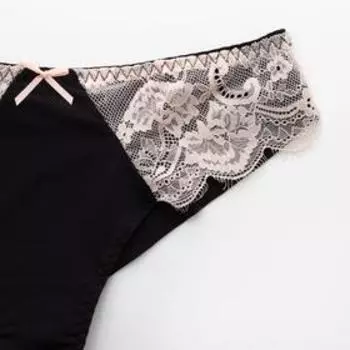 Трусы женские бразильяна KAFTAN кружевные "Lina", размер S, цвет розовый/черный