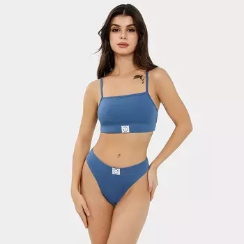 Трусы женские бразильяно, цвет синий, размер 50 (XL)