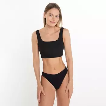 Трусы женские бразилиана бесшовные, цвет чёрный, размер S-M (42-46)