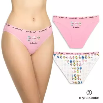 Трусы женские, размер XS, цвет розовый, белый