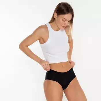 Трусы женские слипы бесшовные, цвет чёрный, размер 48 (L)