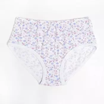 Трусы женские слипы, цвет белый/цветочек микс, размер 52
