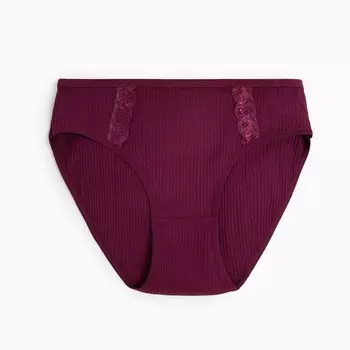 Трусы женские слипы, цвет бордовый, р-р 50-52