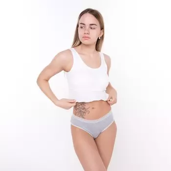 Трусы женские слипы, цвет серый меланж, размер 46