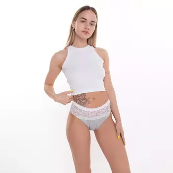 Трусы женские слипы, цвет светло-серый, размер 44