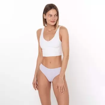 Трусы женские стринги бесшовные, цвет сирень, размер 44-46 (L)