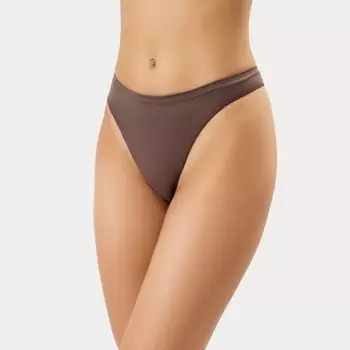 Трусы женские стринги из микрофибры, цвет кофейный, размер 48-50 (L/XL)