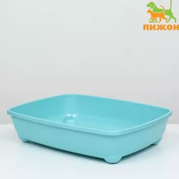 Туалет для Мейн-кунов глубокий, большой без борта 56*43*13 см, бирюзовый