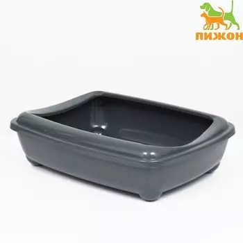 Туалет для Мейн-кунов глубокий, большой (под наполнитель) 56*43*15 см, серый