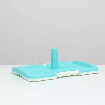 Туалет для собак с сеткой и столбиком 47 х 34 х 5,5 см, голубой