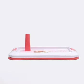 Туалет для собак с сеткой и столбиком, 49 х 35 х 4,5 см, розовый