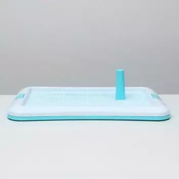 Туалет для собак с сеткой и столбиком, 63,5 х 47 х 5 см, голубой