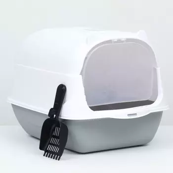 Туалет-домик 355035 см, бело-серый