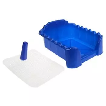 Туалет «Риф» со столбиком, для собак, 4040 см, синий