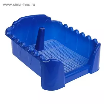 Туалет «Риф» со столбиком, для собак, 4040 см, синий