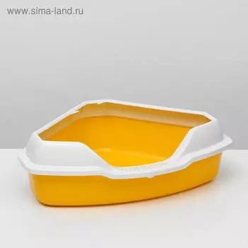 Туалет треугольный "Айша" с бортом 56 х 42 х 17 см, желтый