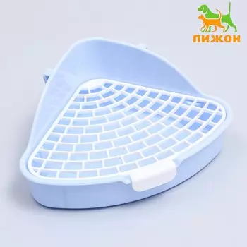 Туалет угловой для кроликов и хорьков «Пижон», 241811 см, синий