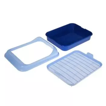 Туалет «Верный Друг» для кошек, с решёткой, 453615 см, синий