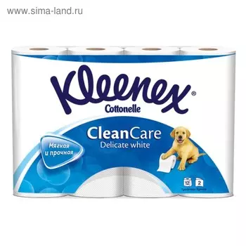 Туалетная бумага Kleenex Delicate White, 2 слоя, 12 рулона
