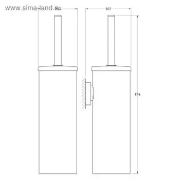 Туалетный ерш с крышкой, хром, ARTWELLE
