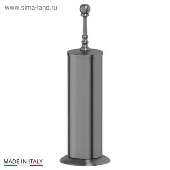 Туалетный ерш с крышкой напольный, античное серебро, 3SC