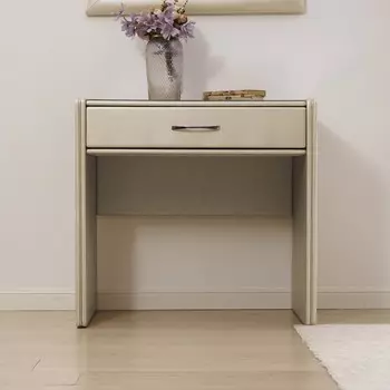 Туалетный столик «Алеро», 840520850 мм, прозрачное стекло, экокожа, цвет ванильное суфле