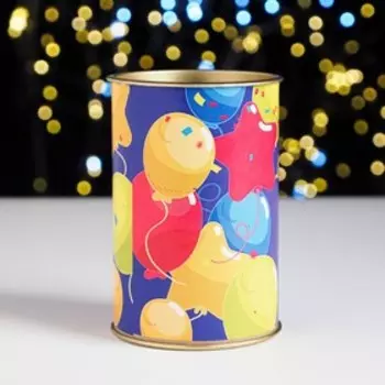 Тубус "Будь Счастлив", 63х100 мм (80 мм внутр. высота), картон, металлическая крышка