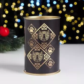 Тубус "Символ года", 63х100 мм (80 мм внутр. высота), картон, металлическая крышка