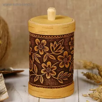 Туес «Цветы», 6612 см, береста