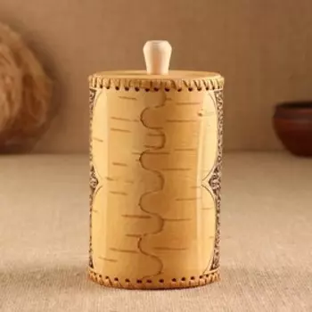 Туес "Филин", 10х10х17см, береста