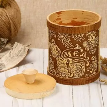 Туес «Мишка с пчелкой», 111112 см, береста