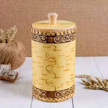 Туес «Пионы», 10.520 см, береста