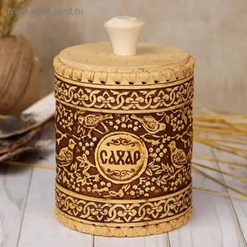 Туес «Птица», сахар, 11х15 см